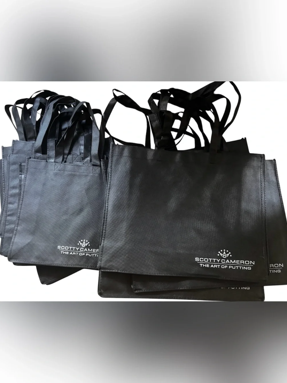 Lot of 15  Brand New  SCOTTY CAMERON GALLERY  Tote bags  Black w White  Golf
